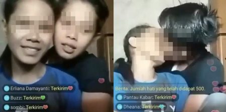Live streaming sambil beradu lidah dua wanita di video ini jadi bahan bully an netizen