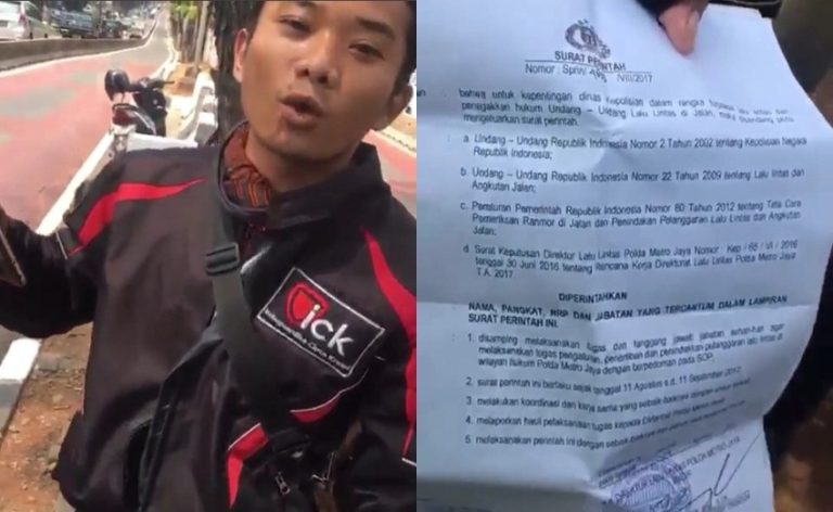 Ngotot minta surat perintah saat ditilang karena masuk jalur busway pria ini malah kena malu
