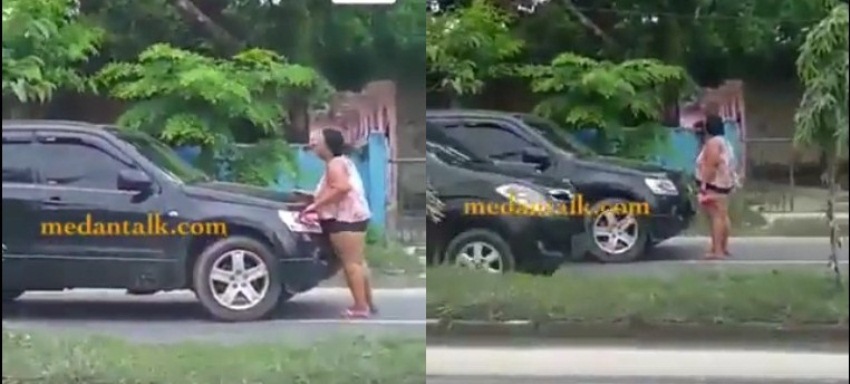 Sempat viral karena aksi brutalnya gedor kaca mobil, wanita 'montok' ini punya cara baru untuk dapat uang recehan