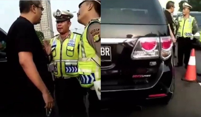Teriaki polisi yang sedang bertugas dengan sebutan alat kelamin pria, tingkah pengendara mobil ini bikin gemas
