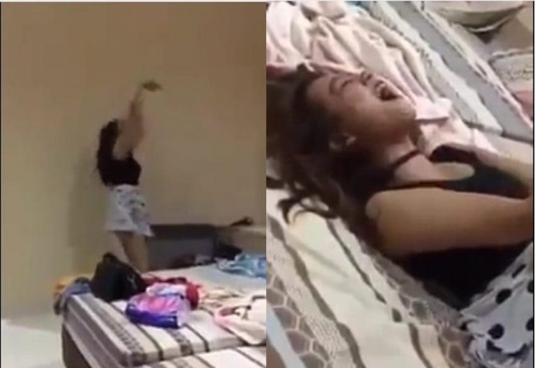 Awalnya dikira mabuk karena nari nari gak jelas teman sekamar ketakutan saat wanita ini tertawa cekikikan ternyata... min 2