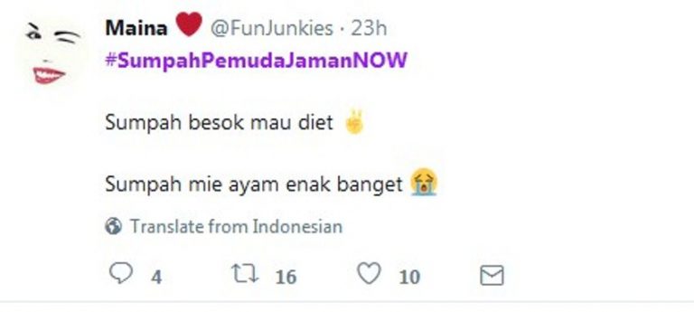 Begini uniknya kids zaman now peringati hari Sumpah Pemuda mulai dari janji rajin nyatet hingga janji buang mantan ke tempatnya