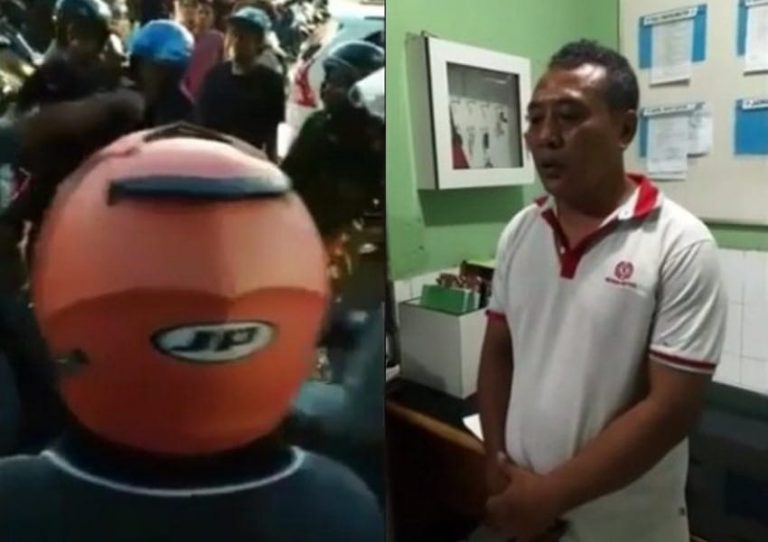 Ditegur TNI karena telah menyenggol motornya sopir truk ini marah hingga hampir menabraknya sudah salah ngotot pula min 2