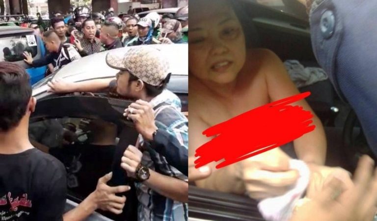 Emak emak ini tabrak beberapa pengendara motor saat ditangkap warga kaget melihat kondisinya seperti ini 1