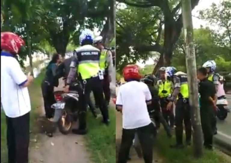 Hindari razia polisi dua sejoli ini malah bernasib apes makanya kalau gak salah gak usah kabur min1 1