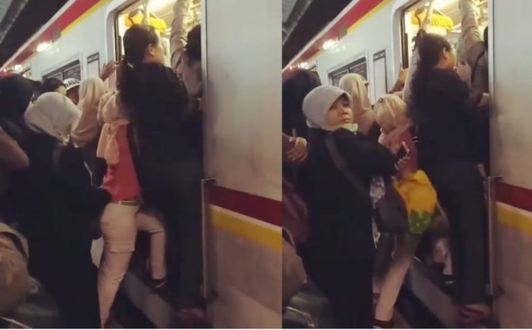 Horor Aksi keganasan penumpang gerbong wanita di KRL ini bikin ngeri harus diajarin tentang budaya antre min