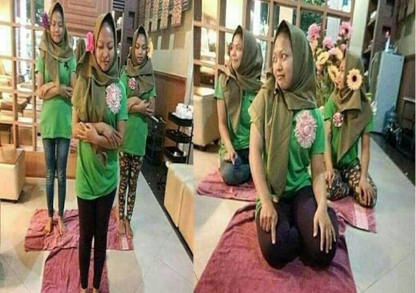 Main-main dengan adegan shalat, kelakuan tiga remaja wanita ini bikin emosi