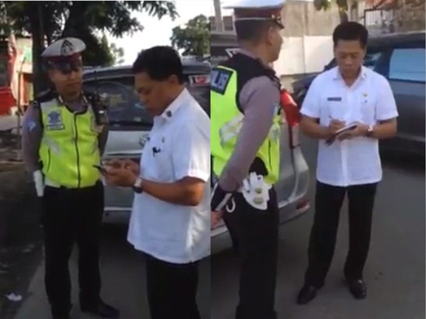 Menolak ditilang, pria yang diduga pejabat ini ceramahi polisi sampai bawa-bawa nama TNI