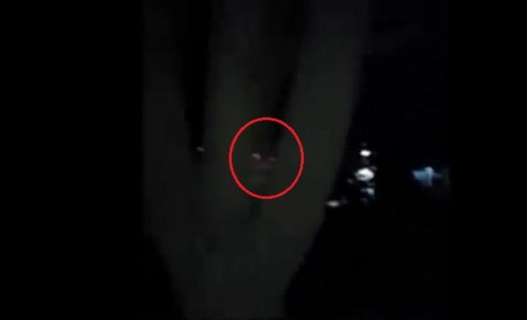 Sosok dibalik pohon ini tak sengaja terekam kamera satpam saat jaga keliling min