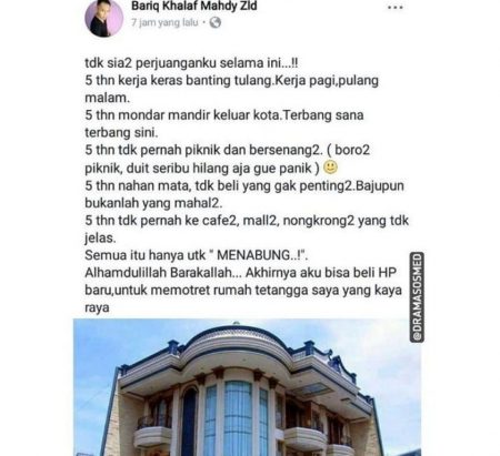 Tulis caption perjuangan nabung 5 tahun dan upload foto rumah mewah netizen dibuat kesal dengan akhir postingan pria ini min 2