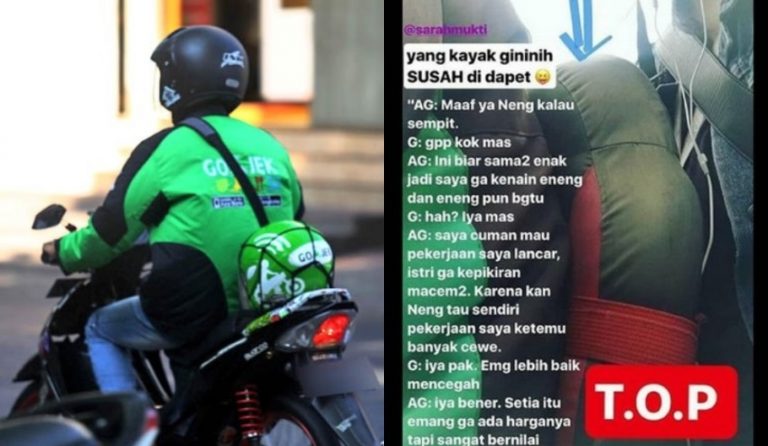 Demi menjaga perasaan sang istri driver ojol tempelkan benda ini di punggungnya