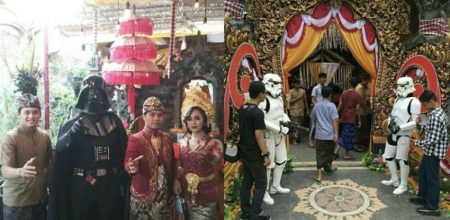Mengusung tema ala Starwars pasangan pengantin di Bali ini viral di medsos