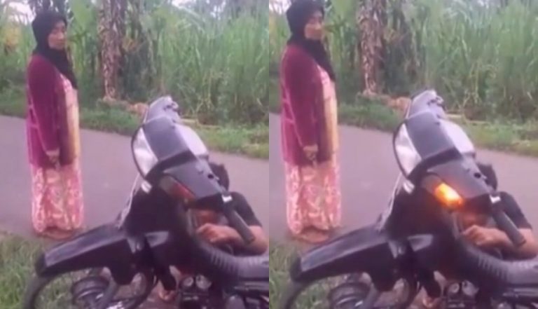 Asyik balapan liar sampai lupa pulang joki ini langsung nunduk jongkok dekat motornya saat sosok ini datang