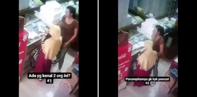 Datang dengan penampilan meyakinkan dan turun dari mobil dua wanita ini terekam CCTV mencuri barang di toko