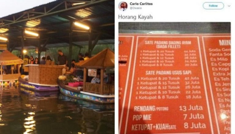 Gak masuk akal menu makanan di rumah makan ini bikin syok gaji setahun gak cukup buat makan seporsi sate