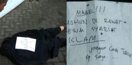Jasad wanita bercadar ditemukan di halam masjid Kediri ada sepucuk surat misterius di tubuhnya