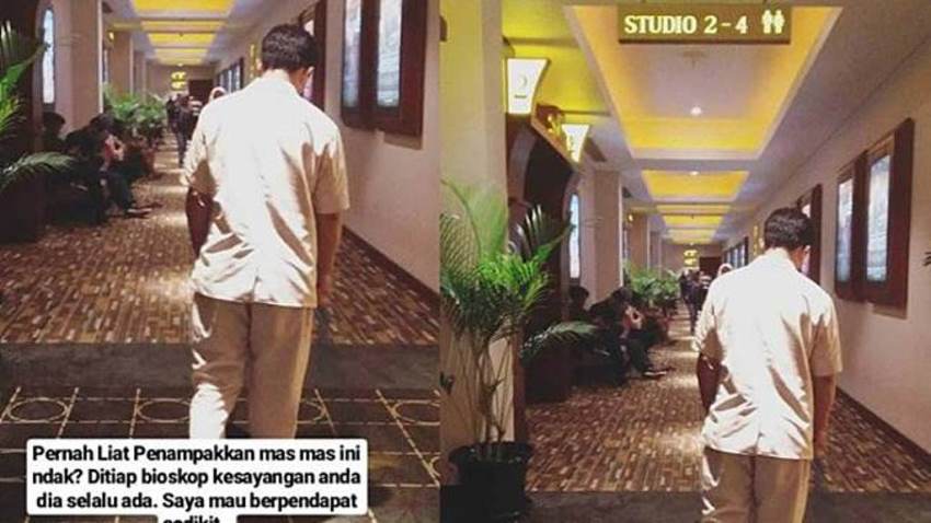 Kerap dipandang sebelah mata, kisah beratnya tugas cleaning service di bioskop viral - Hageuy.com