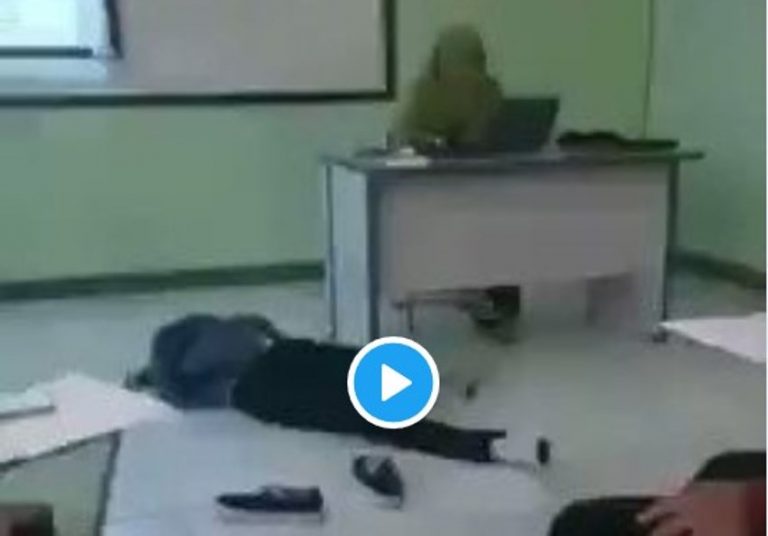 Ketiduran di kelas dan gak sadar dosen sudah masuk reaksi mahasiswa ini bikin ngakak