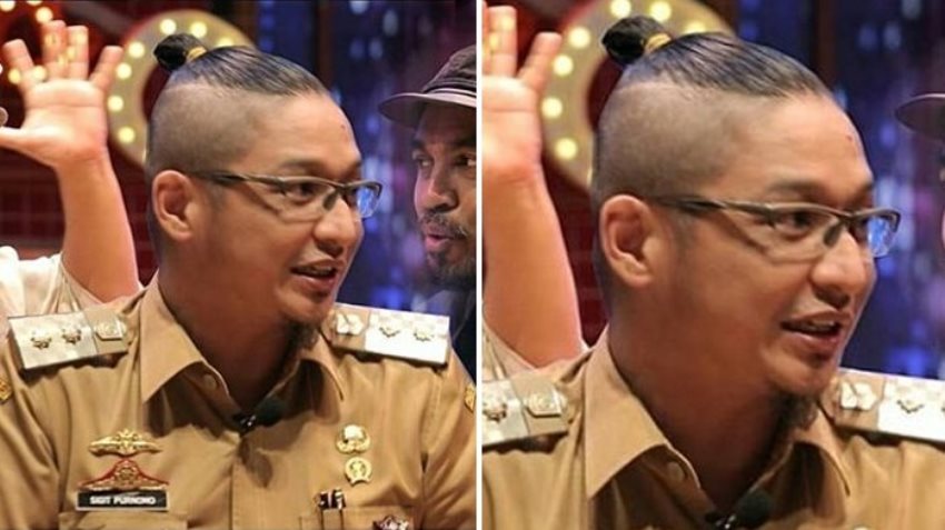 Masih pakai baju  dinas  dengan gaya rambut begini Pasha 