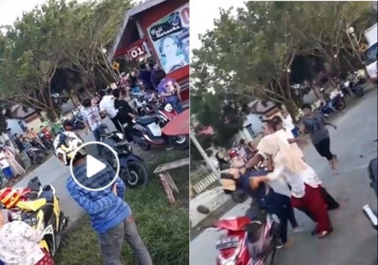 Pergoki suami sedang bersama pelakor pria ini layangkan tamparan keras di pipi istri sah