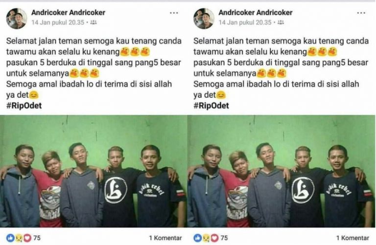 Temannya meninggal dunia akun diduga komplotan begal sadis ini malah posting foto di FB