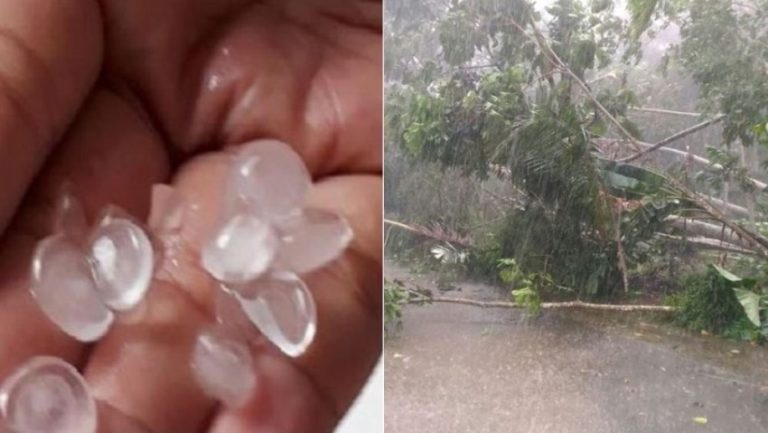 Video detik detik kota Magelang diguyur hujan es yang disertai angin kencang