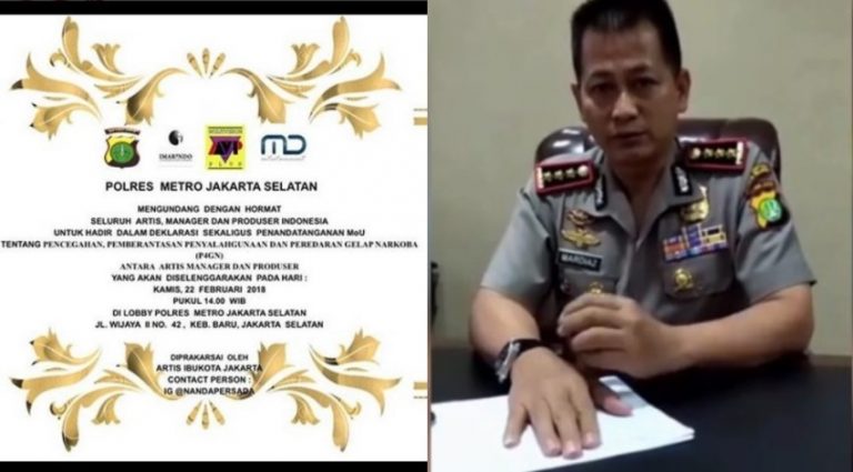 Beredar undangan bersedia berhenti jadi artis jika terbukti menyalahgunakan narkoba ini kata polisi