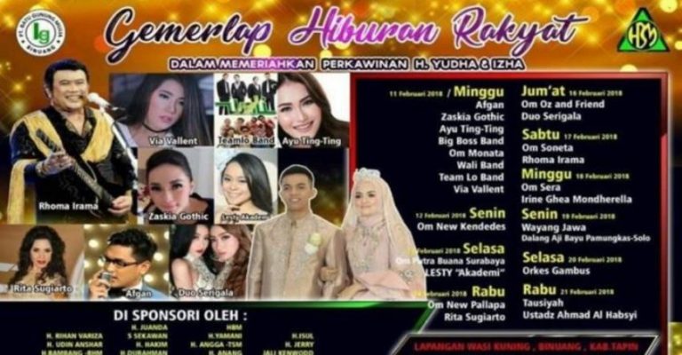 Digelar 10 hari 10 malam pesta pernikahan anak pengusaha batu bara di Kalimantan bertabur artis