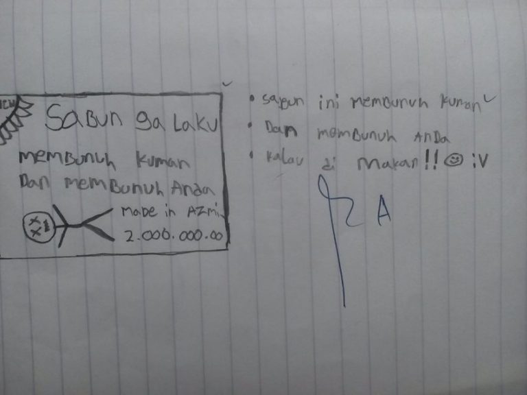Disuruh menggambar bocah ini pilih sabun sebagai objeknya nggak disangka dapat nilai A selera humornya tinggi