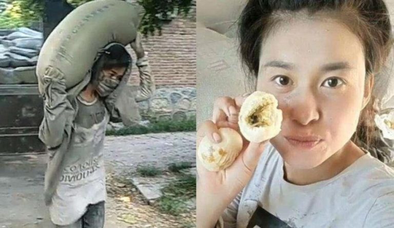 Fotonya berlumur pasir semen sempat viral ternyata ada kisah menyedihkan dibalik paras cantik gadis ini