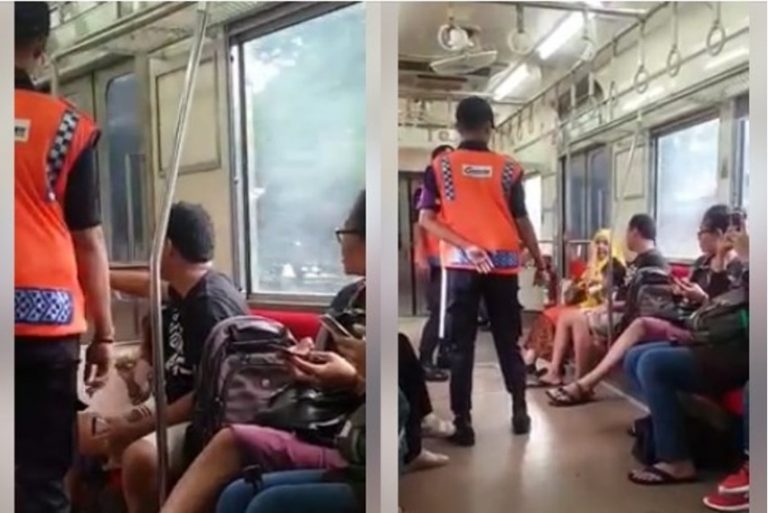 Ngotot duduk di gerbong wanita meski sudah diperingatkan petugas yang dilakukan pria ini bikin geleng geleng kepala