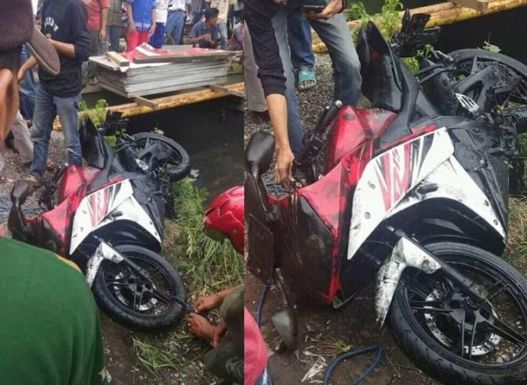 Niatnya mancing ikan bocah di Sidoarjo ini malah dapat Yamaha R15 penuh lumpur