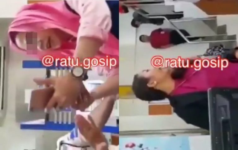 Sedang hamil 5 bulan istri sah nekat labrak karyawati yang diduga selingkuh dengan suaminya