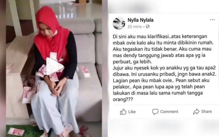 Setelah disawer uang oleh istri sah karena merebut suaminya klarifikasi akun si pelakor bikin emosi beraninya di sosmed