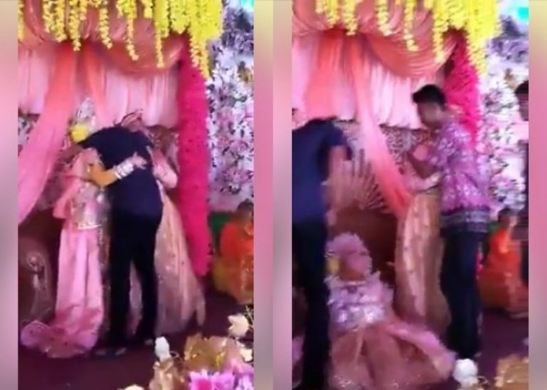 Cinta lama belum selesai pengantin wanita ini tiba tiba pingsan saat tamu yang diduga mantan memberi selamat