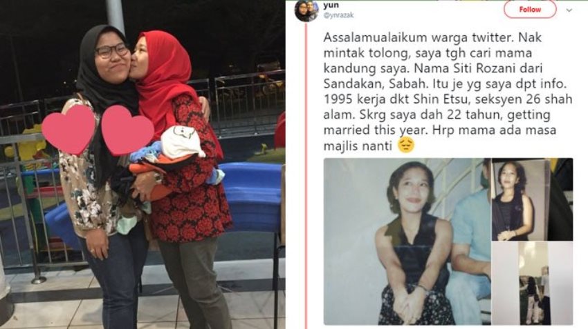 Diadopsi sejak kecil, gadis ini bisa bertemu dengan ibu kandungnya berkat curhatan di Twitter