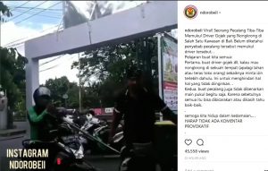 Nongkrong di tempat yang sedang digelar acara adat, kepala driver ojol ini dipukul pecalang