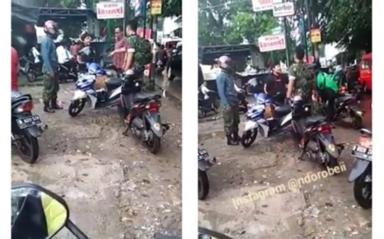 Nggak terima ditegur karena nyetir mobil sendiri bocah di bawah umur ini terlibat adu mulut dengan TNI