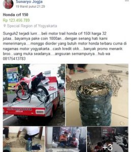 The power of koin, pembeli ini beli motor trail dengan uang logam pecahan Rp 1.000