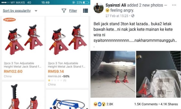 Terkecoh beli dongkrak secara online pria ini dibuat kesal saat barang datang