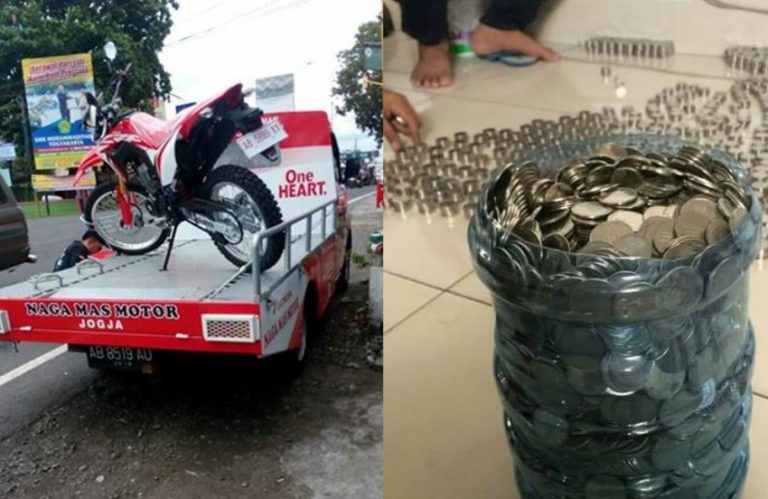 The power of koin pembeli ini beli motor trail dengan uang logam pecahan Rp 1.000