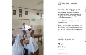 Beredar video pelajar pria pukuli seorang siswi di Pare-Pare, teman-temannya malah liatin sambil videoin
