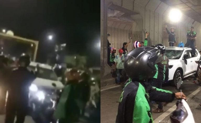 Video puluhan ojek online amuk mobil X Trail di Underpass Senen viral begini kronologinya