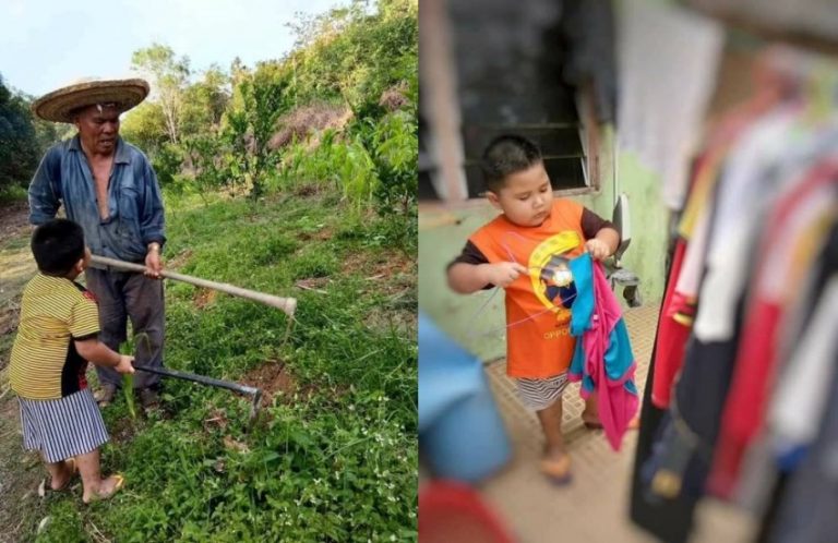 Bikin takjub bocah 5 tahun ini sibuk bantu kakek dan neneknya bekerja aksinya tuai pujian