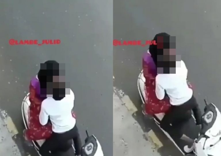Bukan sekedar duduk biasa yang dilakukan pasangan ini di pinggir jalan bikin miris gak ada tempat lain apa