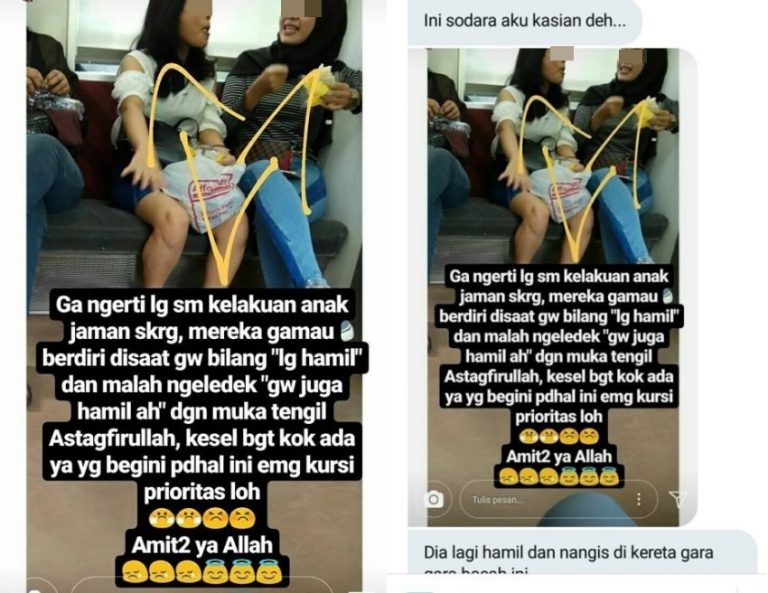 Ditegur karena duduk di kursi prioritas respon dua remaja ini bikin geregetan ibu hamil sampai dibikin nangis