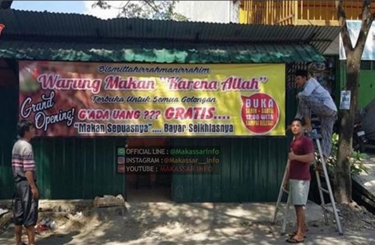Makan sepuasnya bayar seikhlasnya warung makan Karena Allah ini viral