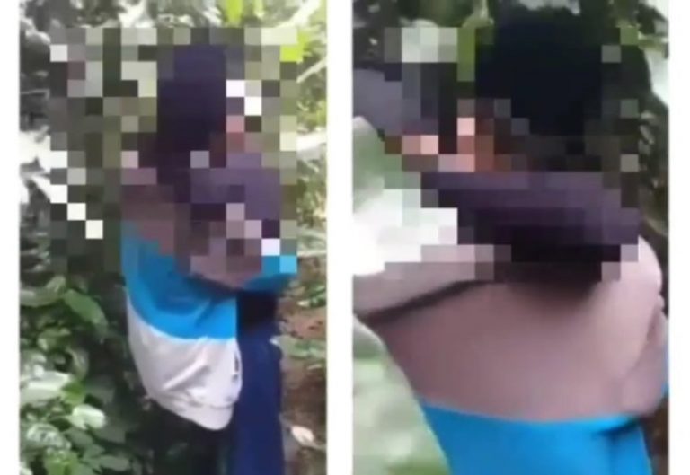 Miris pasangan diduga santri ini kepergok lagi asyik bercumbu di kebun