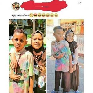 Ujian selesai, bocah SD ini corat-coret baju seragam hingga foto mesra bareng cowok, sayang mantan!