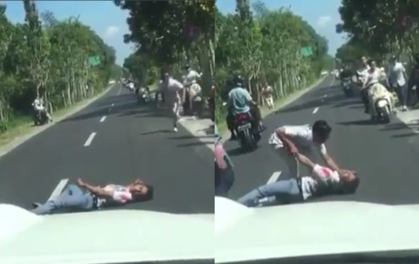 Gaya-gayaan diatas motor, perayaan kelulusan pria ini malah berakhir tragis, kejang di tengah jalan!